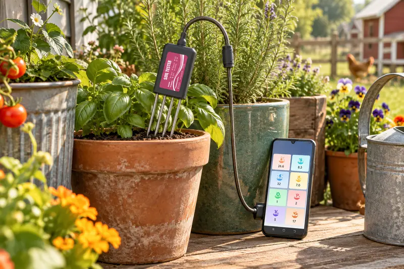 Smart Soil Tester — Between Crowded Containers