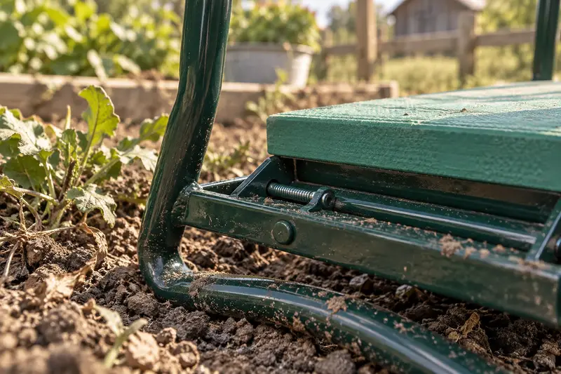 Folding Garden Kneeler — Dusty Bed Cleanup