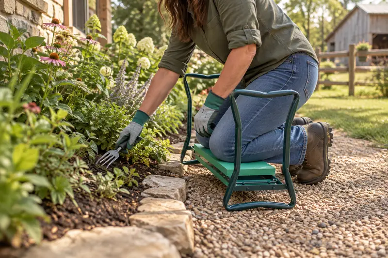 Folding Garden Kneeler — Close Border Work