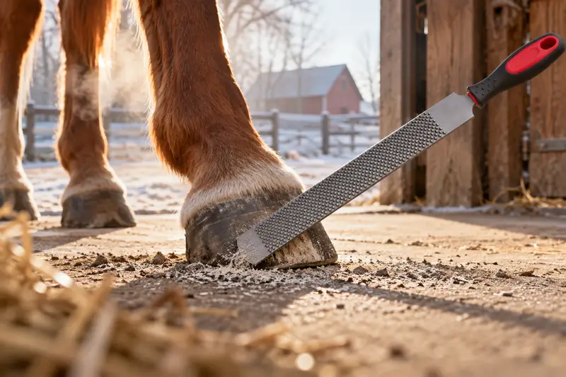 Double-Sided Hoof Rasp — Cold Morning Cleanup
