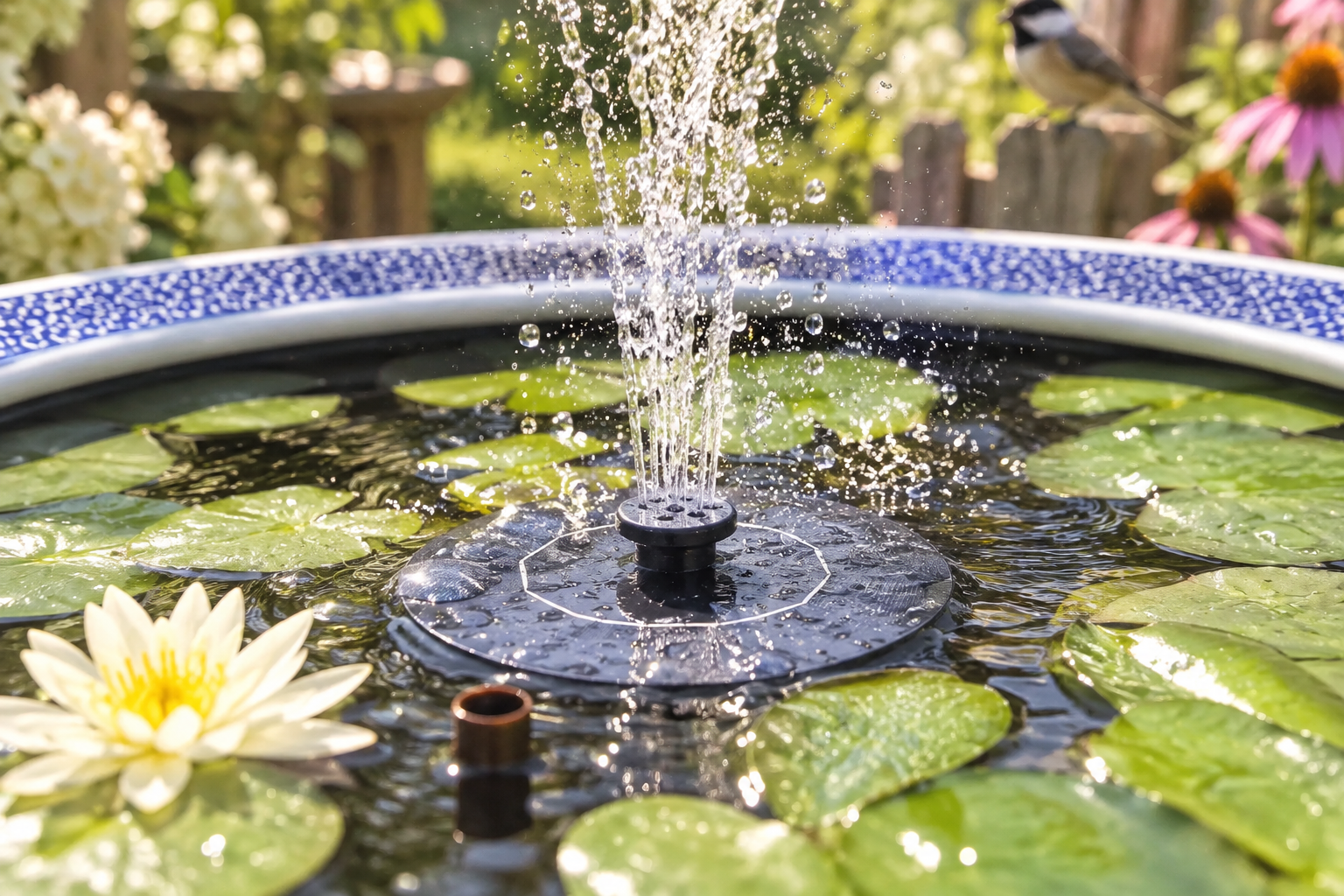 Solar Water Fountain — Sunny Bird Garden