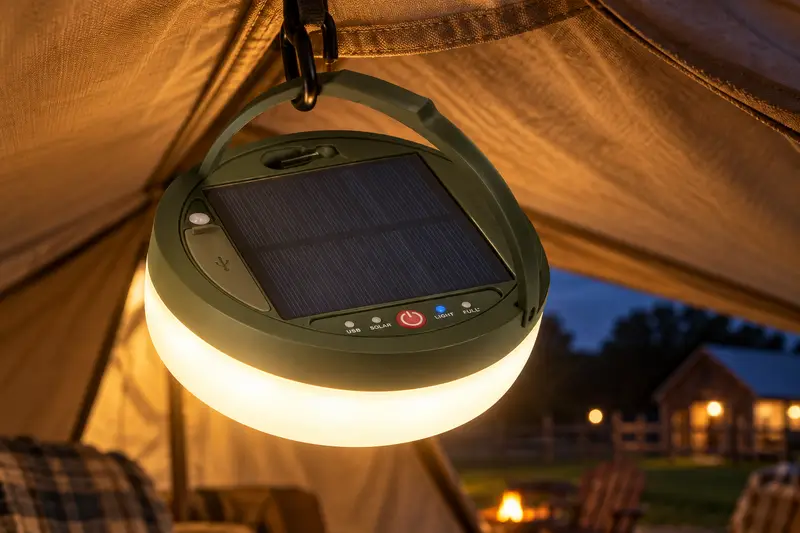 Lantern with String Lights — Tent Pendant