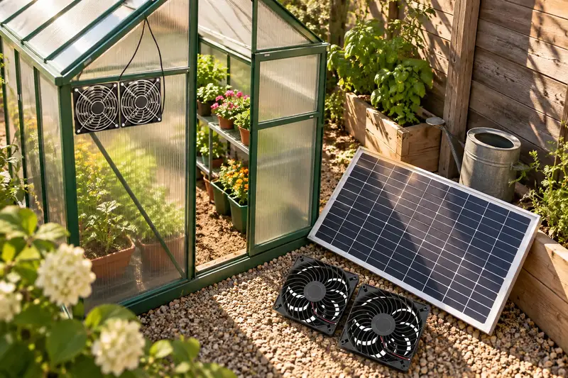 Solar-Powered Exhaust Fan — Confined Growing Space
