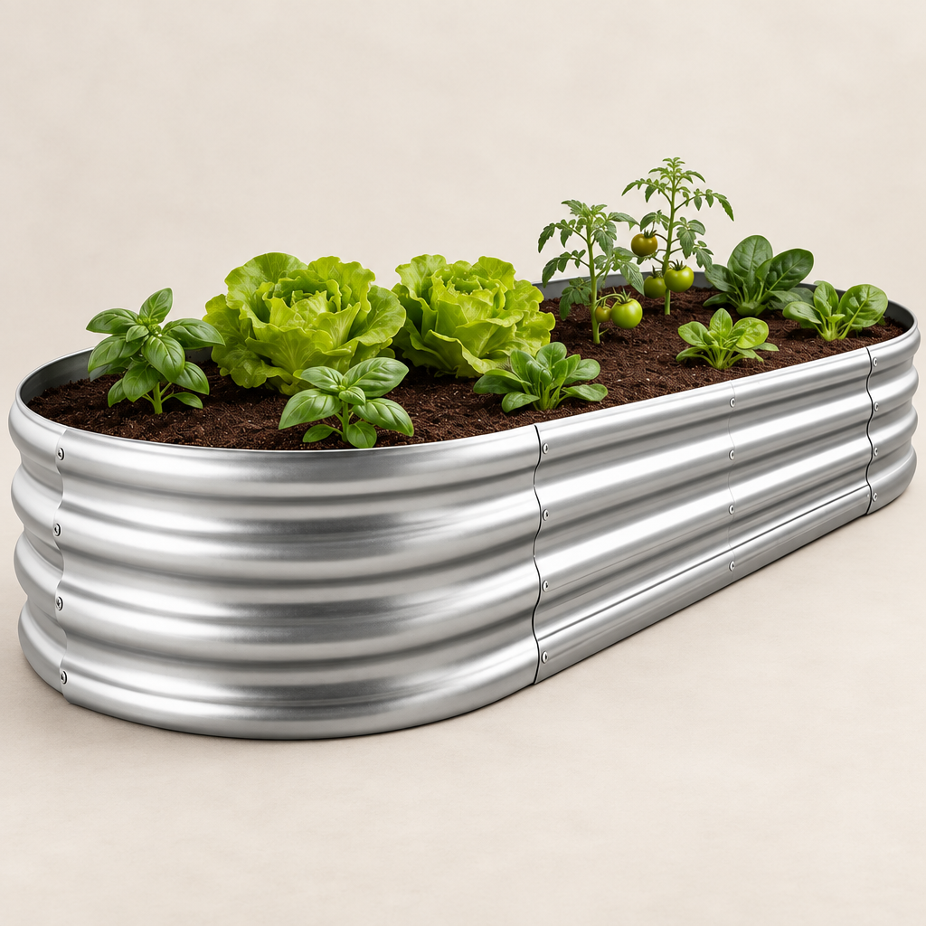 Oval Raised Garden Bed