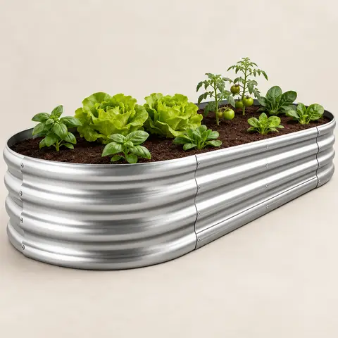 Oval Raised Garden Bed