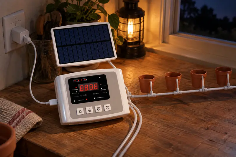 Solar Drip Irrigation Kit — Setup After Dark