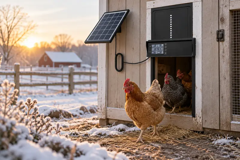 Solar Automatic Coop Door — Cold Morning Review
