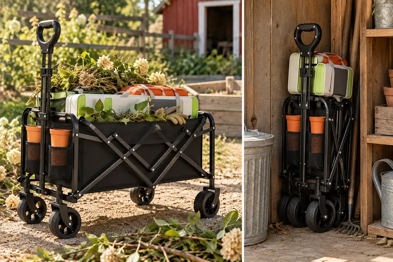 Folding Wagon — Garden Cleanup