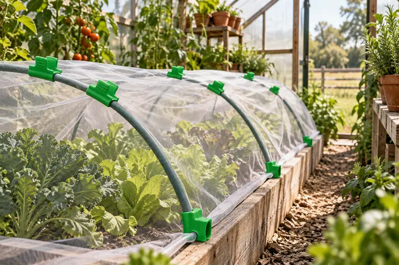 Plastic Greenhouse Clamps — Crowded Greenhouse Setup