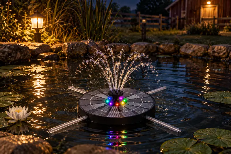 Solar Fountain — Lower Nighttime Spray