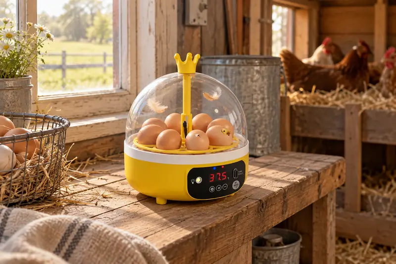 Clear-Lid Egg Incubator — Dedicated Poultry Workspace