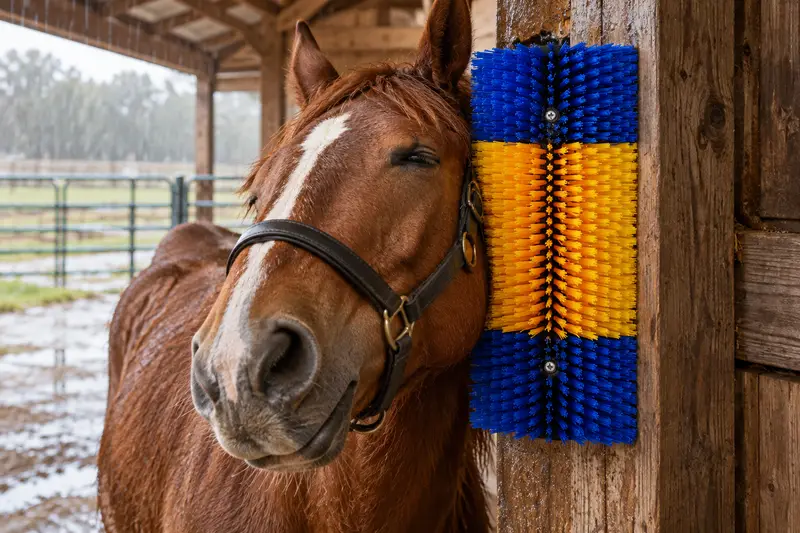Livestock Scratching Brush — Rainy-Day Shelter