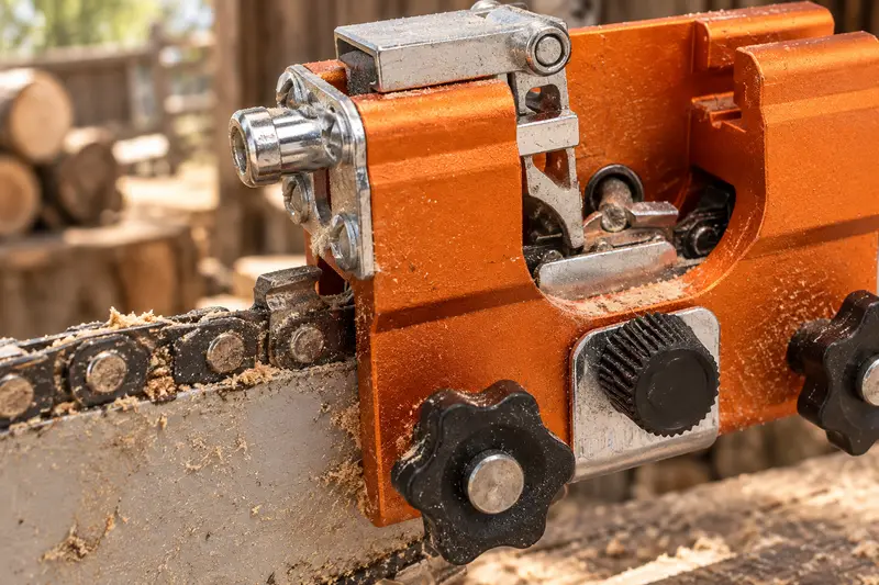 Hand-Cranked Chainsaw Sharpener — After Dusty Cutting