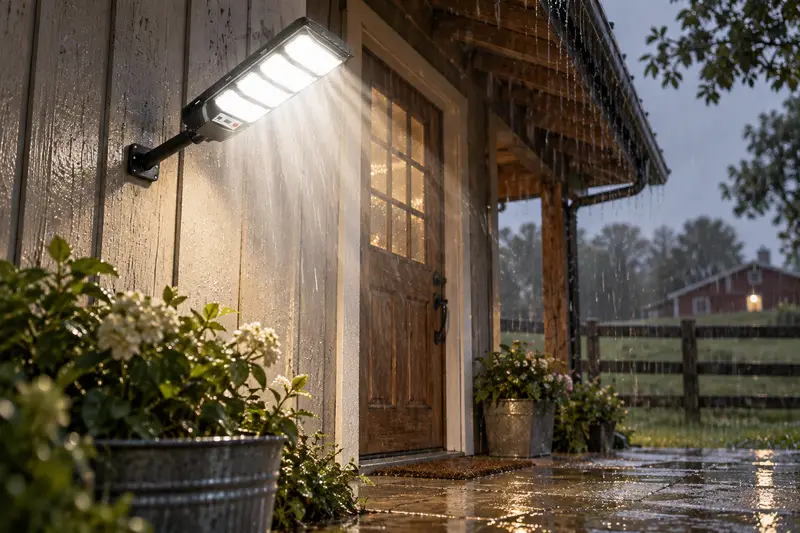 Solar Street Light — Rainy Front Entrance