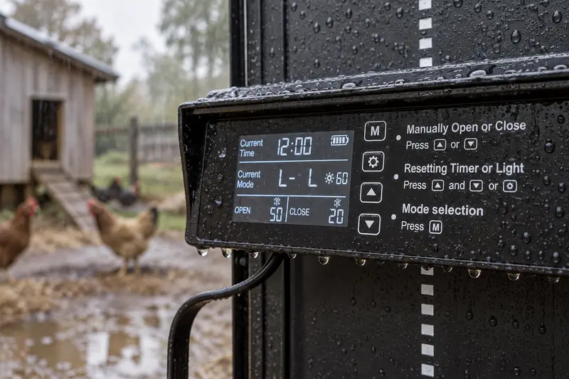 Solar-Powered Coop Door — Rainy-Yard Planning