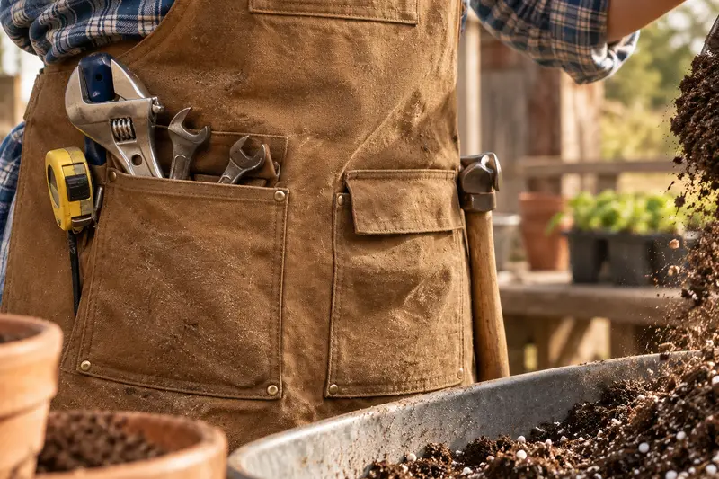 Canvas Bib Apron — Dry Mix Preparation