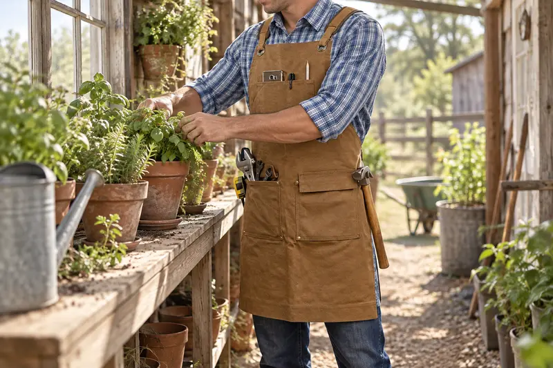 Canvas Bib Apron — Close-Quarters Plant Care