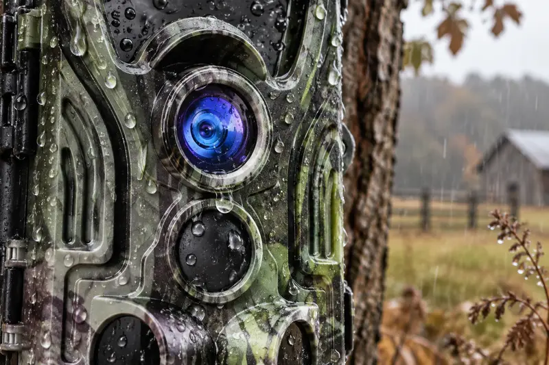 Night Vision Trail Camera — Rainy Hunting Grounds