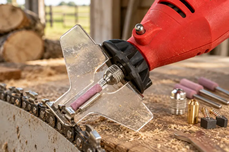 Electric Chainsaw Chain Sharpener — After Dusty Cutting