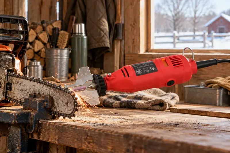 Electric Chainsaw Chain Sharpener — Cold-Season Tool Care