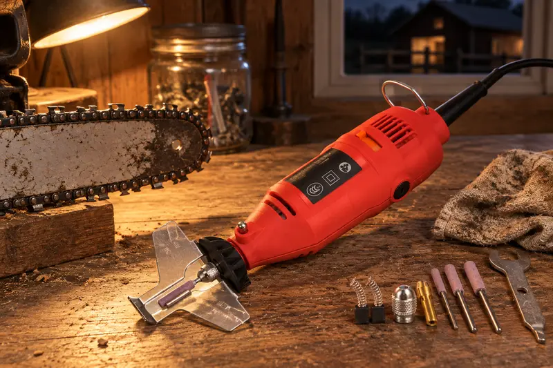 Electric Chainsaw Chain Sharpener — Evening Workshop Session