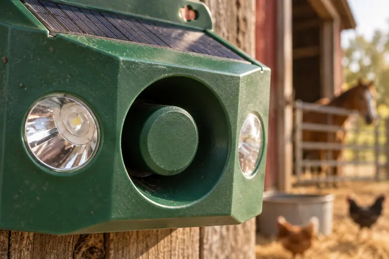 Solar Animal Repeller — Outdoor Barn Approach