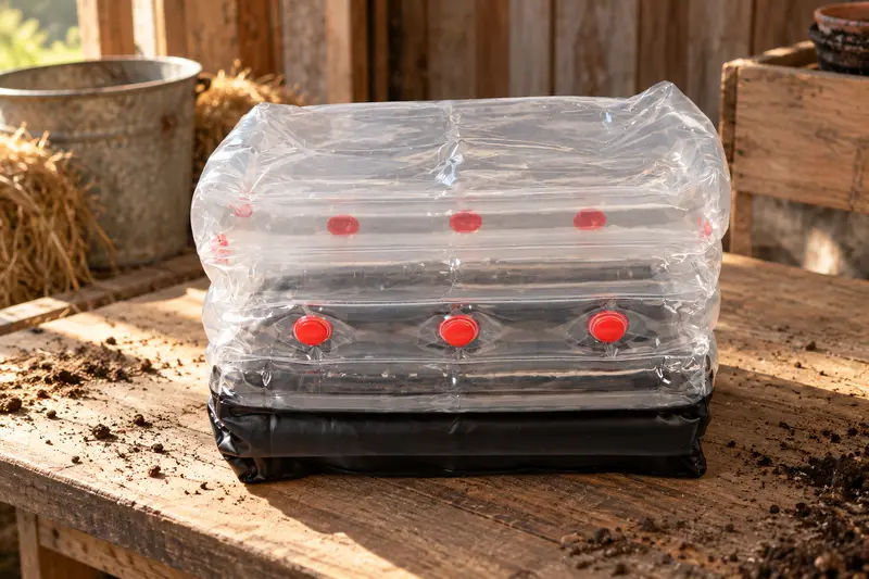 Inflatable Mushroom Grow Tub — Dusty Setup Area