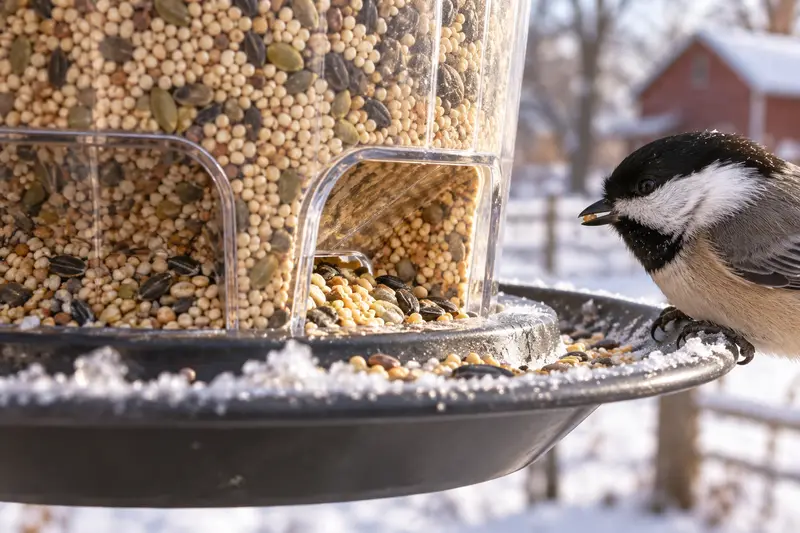 Hanging Bird Feeder — Cold-Day Feeding