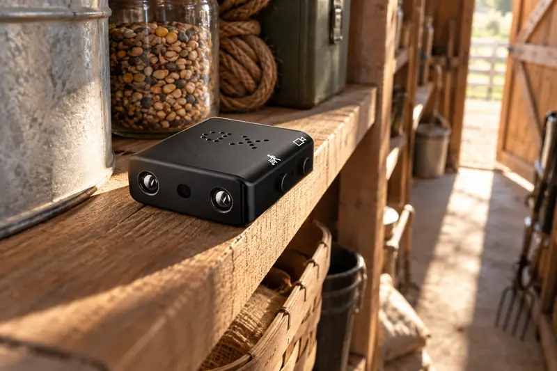 1080p Security Camera — Narrow Storage Aisle