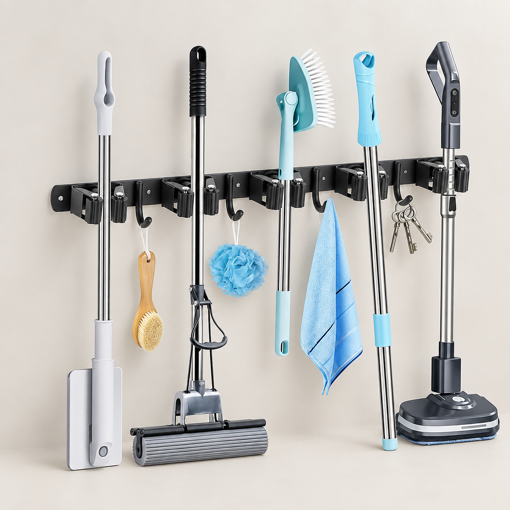 Wall-Mounted Mop and Broom Holder