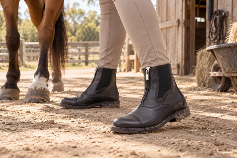 Front-Zip Paddock Boots — Dusty Yard Routine