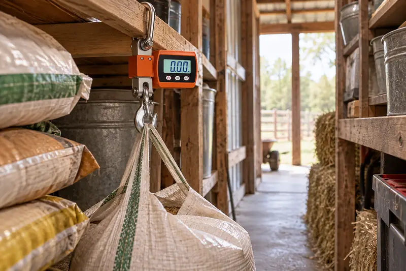 Digital Crane Scale — Tight Storage Aisles