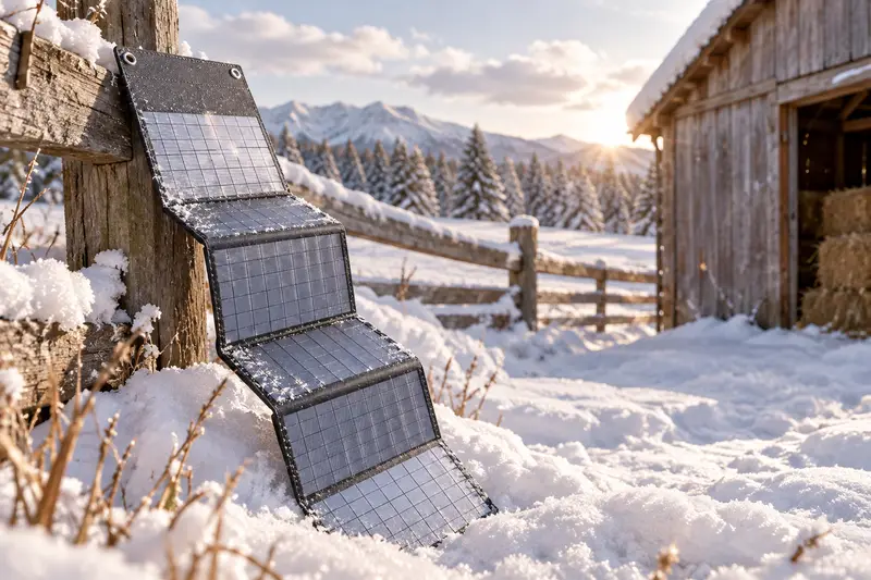 Foldable Solar Panel — Snowy Outdoor Stops