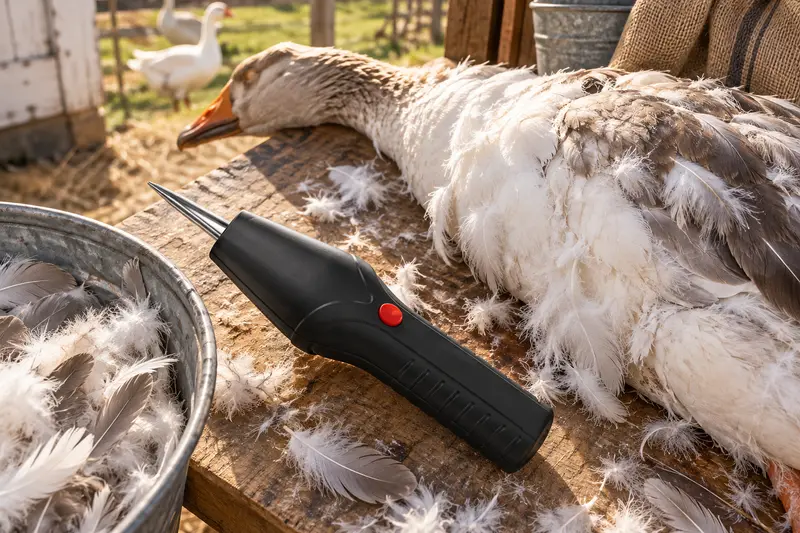 Rechargeable Feather Plucker — Goose Plucking Setup