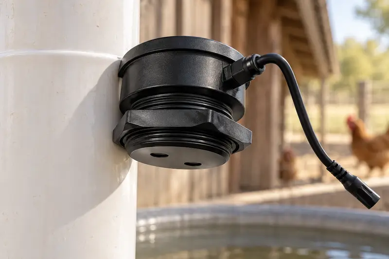 Ultrasonic Water Tank Level Sensor — Clean Pipe Installation