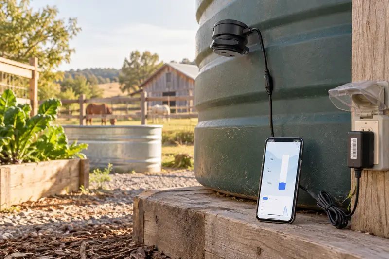 Ultrasonic Water Tank Level Sensor — Powered Tank Monitoring