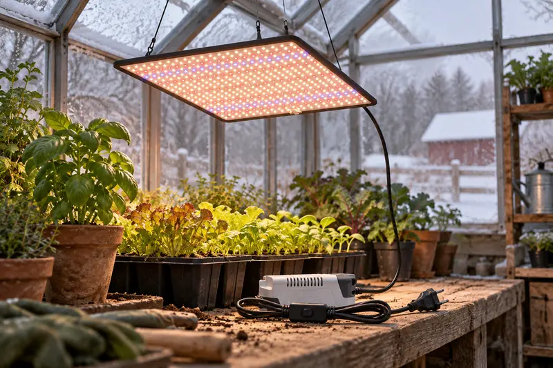 LED Grow Light Panel — Cold Greenhouse Lighting