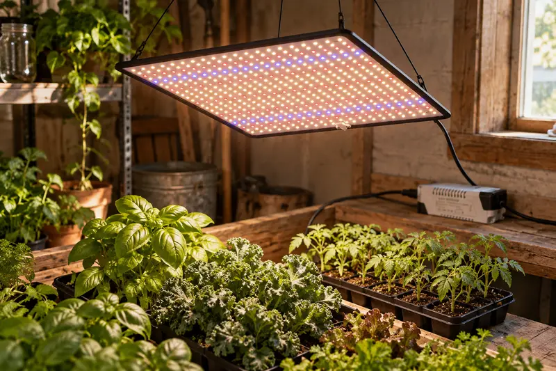 LED Grow Light Panel — Dim Indoor Growing Area