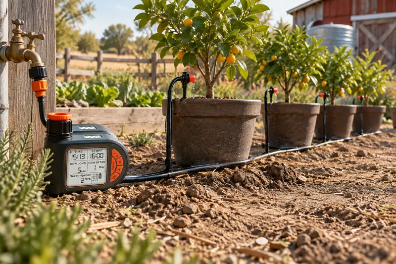 Drip Irrigation Kit with Timer — Dry Soil Routine