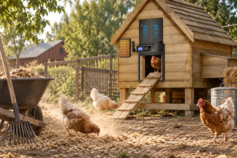 Solar-Powered Automatic Coop Door — Dusty Coop Cleanup