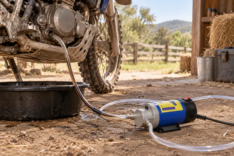 Electric Oil Transfer Pump — After Dusty Motorcycle Rides