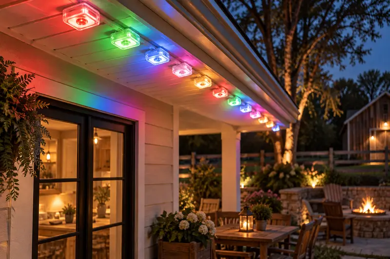 Smart Outdoor Eave Lights — Backyard Facing Eaves
