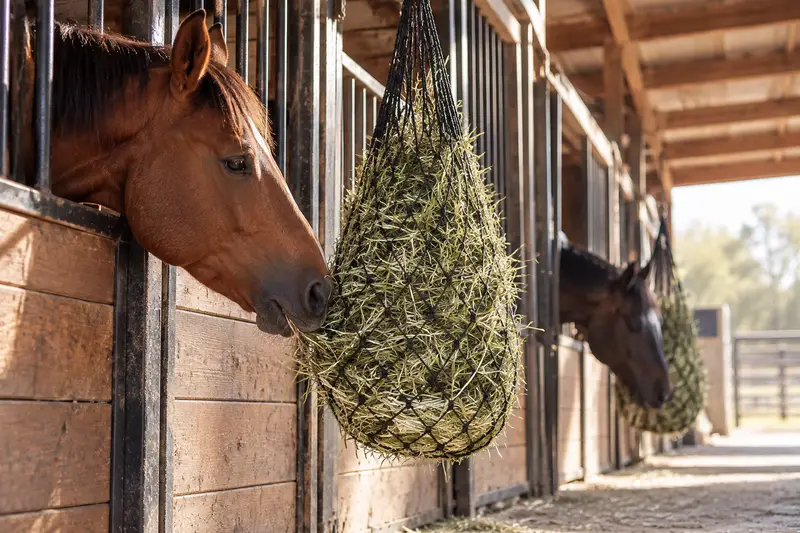 Small-Hole Hay Net — Tight Feeding Area